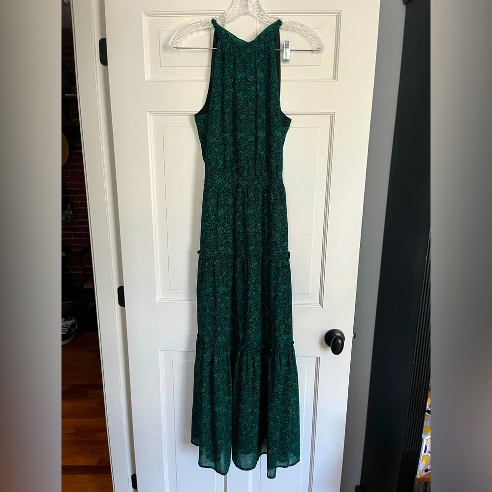 J. Crew green halter maxi dress